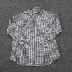 Peter‎ Millar Shirt Mens Extra Large Purple Plaid Performance Golf Golfing Dress